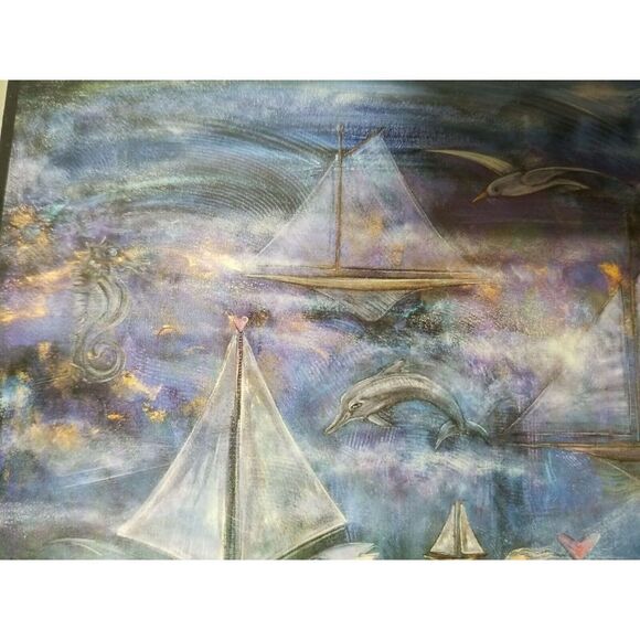 Robert‎ Shields 5"x8" Mermaid Love Lithograph Signed by Artist Cardboard Frame - Picture 3 of 8